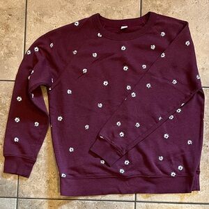 Maroon flowered sweatshirt